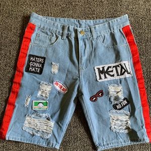 Men Graphic Jean Short Medium